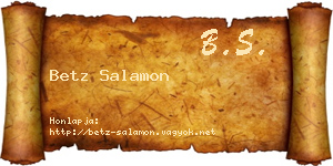 Betz Salamon névjegykártya